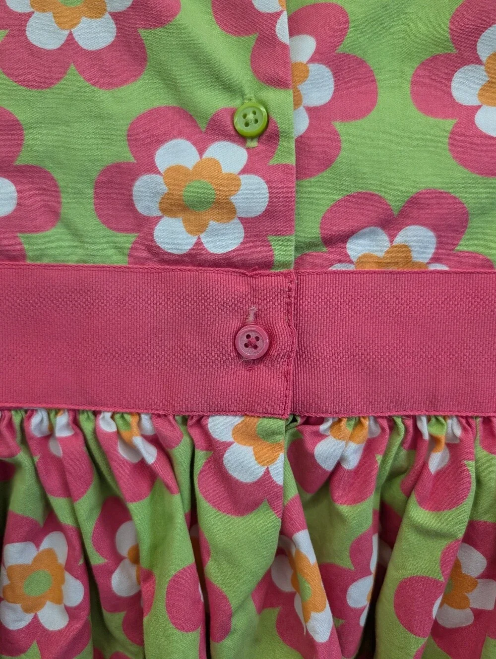Gymboree Toddler Girl Green Pink Floral Print Short Sleeve Dress 2T